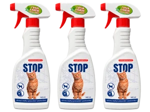 SADA STOP KOČKÁM - pachový odpuzovač koček 3x 500 ml.