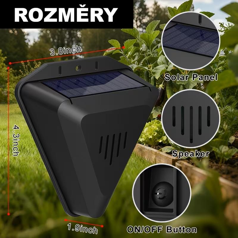 Automatický solární odpuzovač ptáků se zvukem (13 režimů)